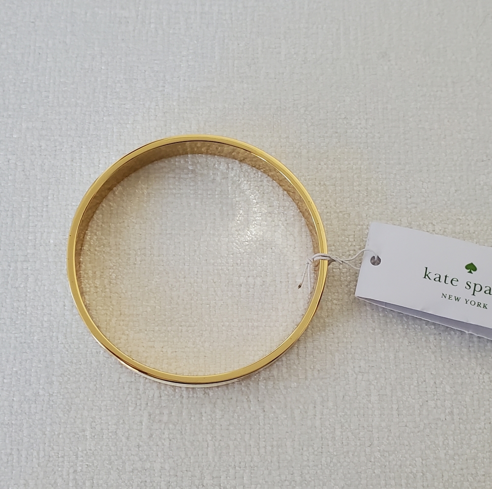 Kate Spade Cream&Gold Enamel Bangle Bracelet - Picture 3 of 5
